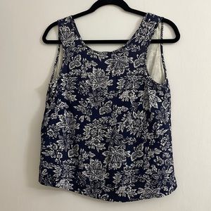 Blue and white floral size s tank top